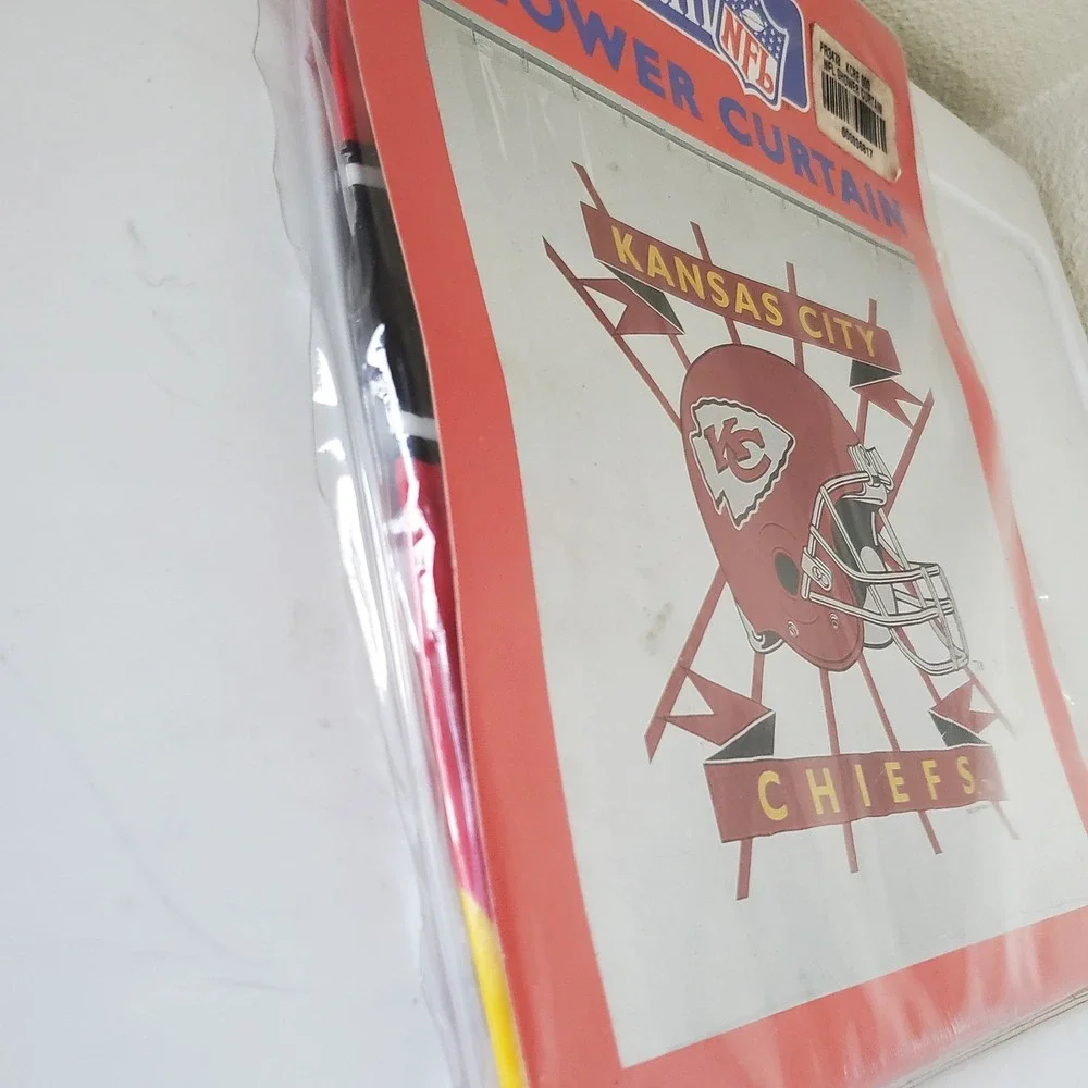 Vintage 1994 Kansas City Chiefs NFL Shower Curtain Jay Franco New Sealed Vinyl